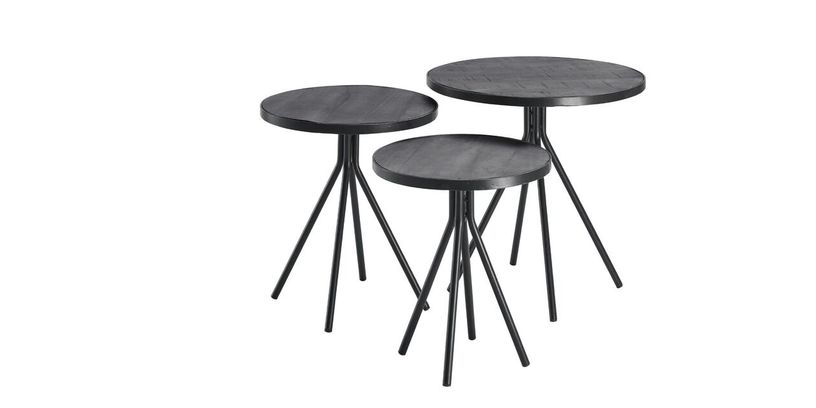 Bijzettafel Chiva Set/3 Zwart