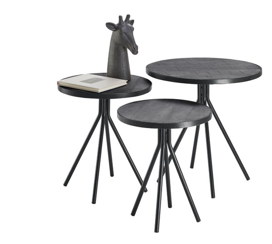 Bijzettafel Chiva Set/3 Zwart