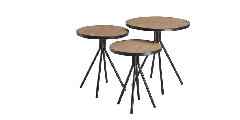 Bijzettafel Chiva Set/3 Bruin