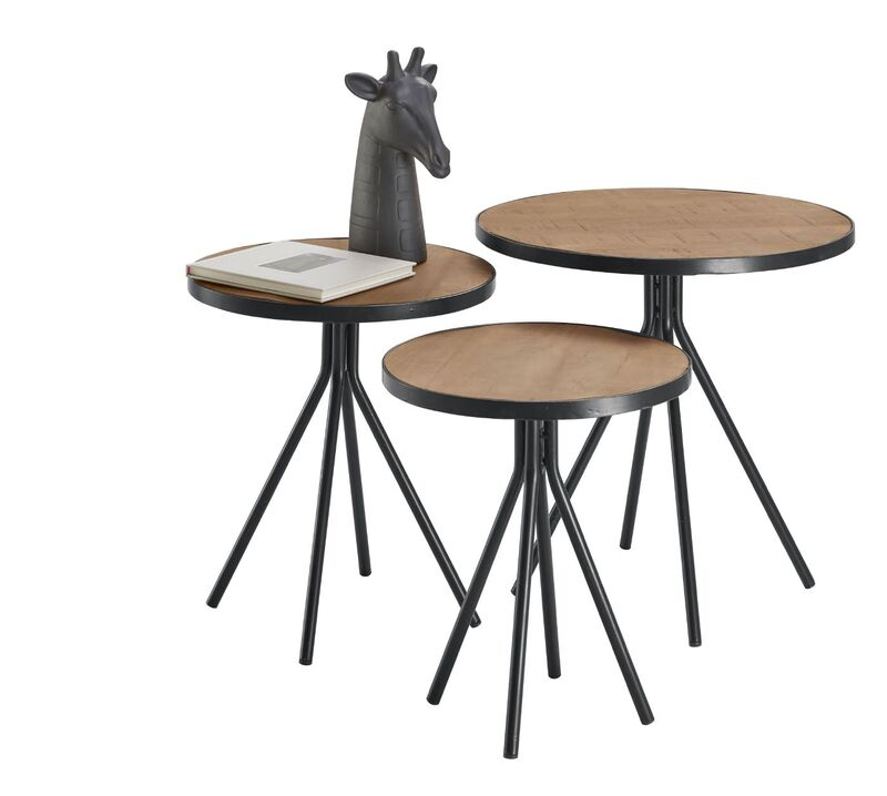Bijzettafel Chiva Set/3 Bruin