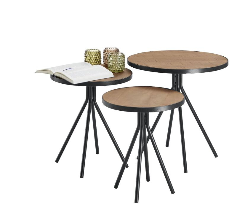 Bijzettafel Chiva Set/3 Bruin