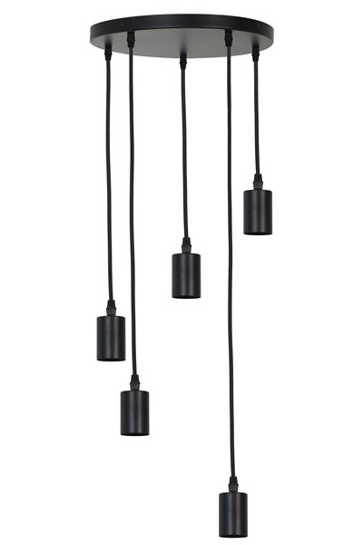 Hanglamp Elong 5-Lichts Zwart