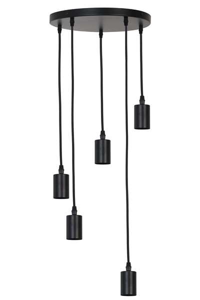 Hanglamp Elong 5-Lichts Zwart