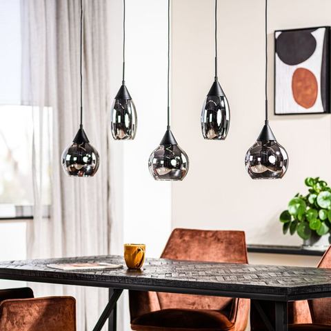 Hanglamp Lungo 5-Lichts Smoke