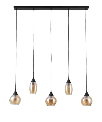 Hanglamp Lungo 5-Lichts Amber