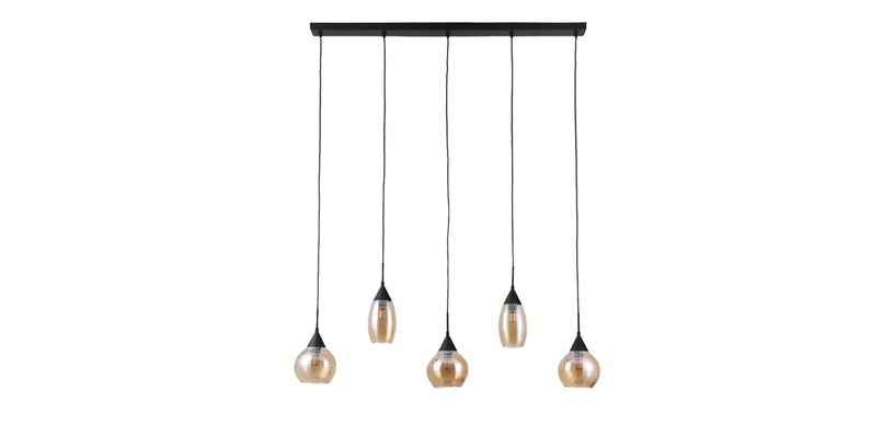 Hanglamp Lungo 5-Lichts Amber
