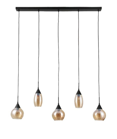 Hanglamp Lungo 5-Lichts Amber