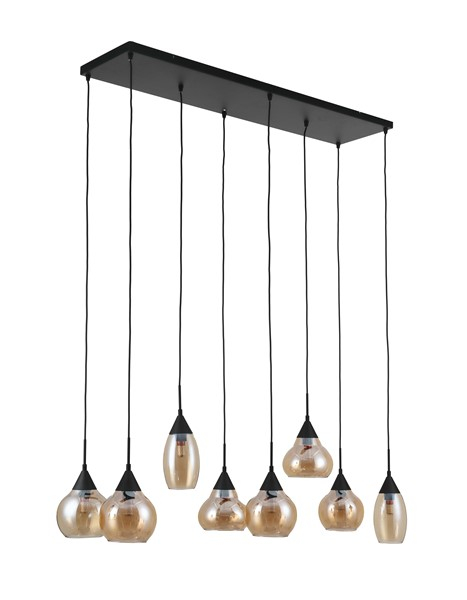 Hanglamp Lungo 8-Lichts Amber