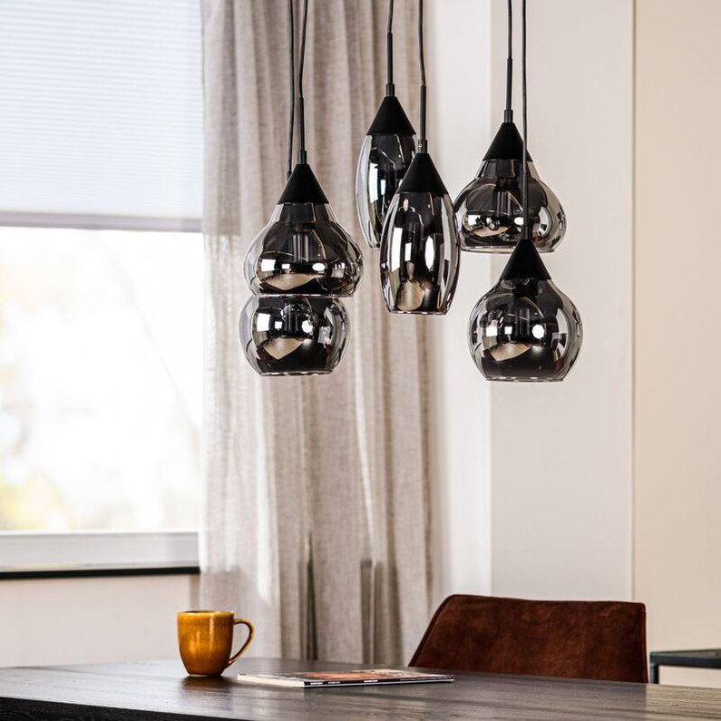 Hanglamp Lungo 6-Lichts Smoke
