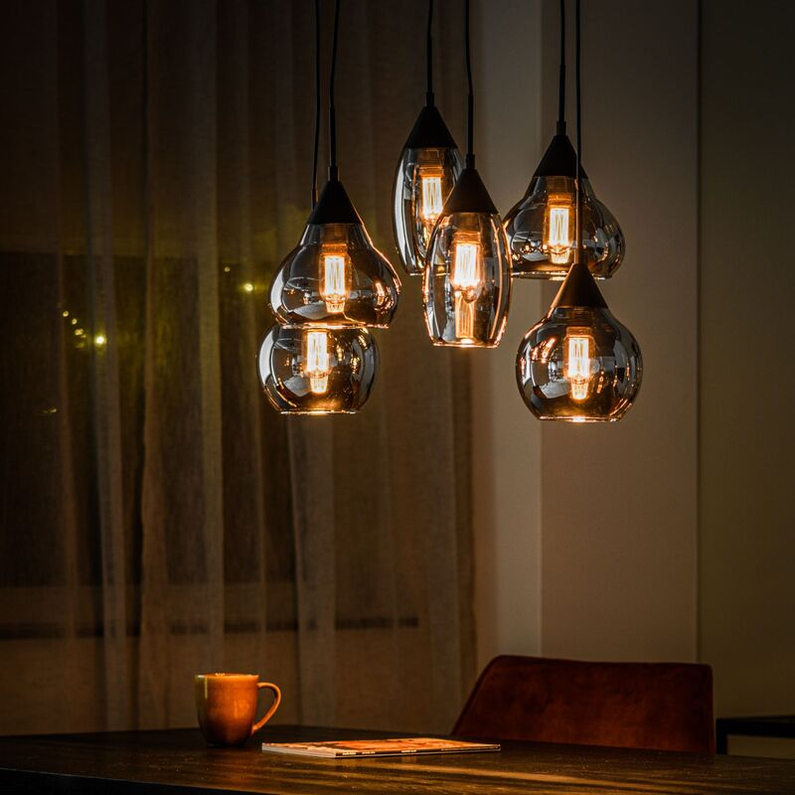 Hanglamp Lungo 6-Lichts Smoke
