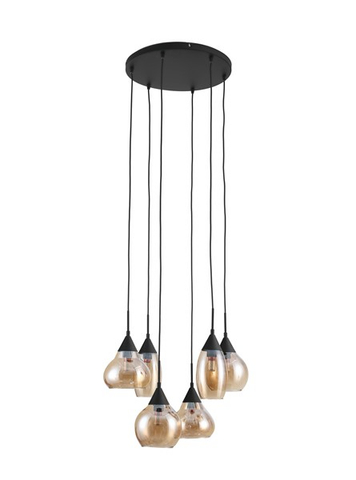 Hanglamp Lungo 6-Lichts Amber