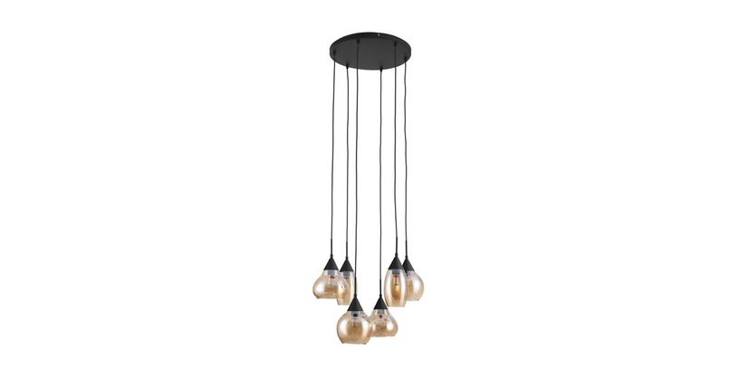 Hanglamp Lungo 6-Lichts Amber