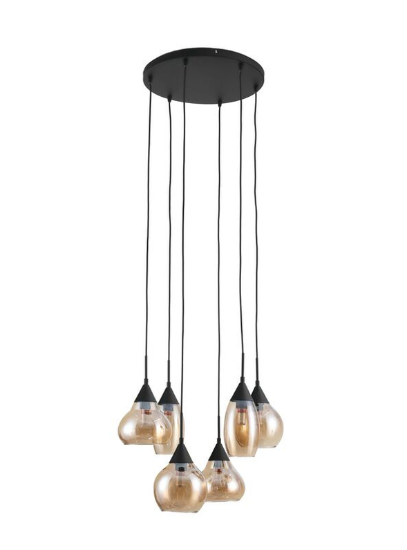 Hanglamp Lungo 6-Lichts Amber