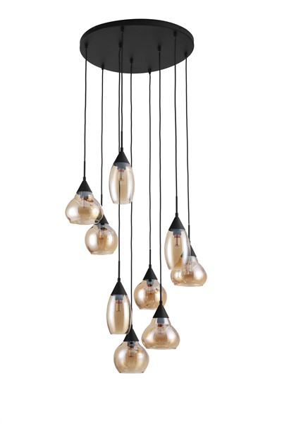 Hanglamp Lungo 9-Lichts Amber