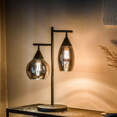 Tafellamp Lungo 2-Lichts Smoke