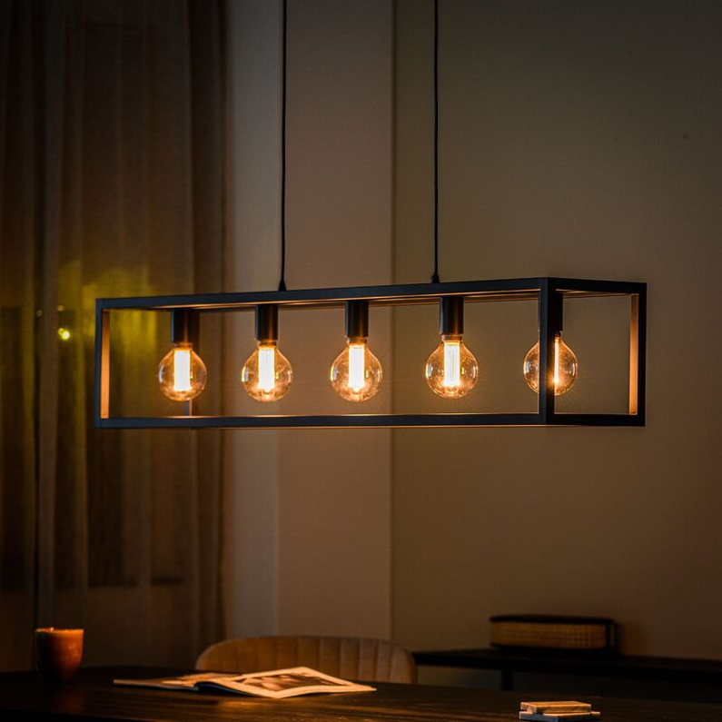 Hanglamp Tiamo 5-Lichts Zwart