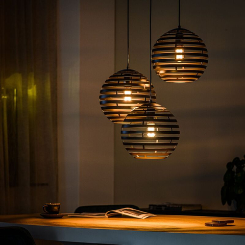 Hanglamp Fiorenza 3-Lichts Zwart Getrapt