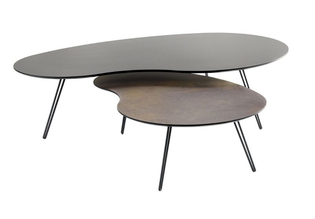 INHOUSE Salontafel Yania Grijs/Bruin Set/2