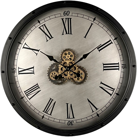 Klok Nimar 42 Ø80 Black/Brass/Beige