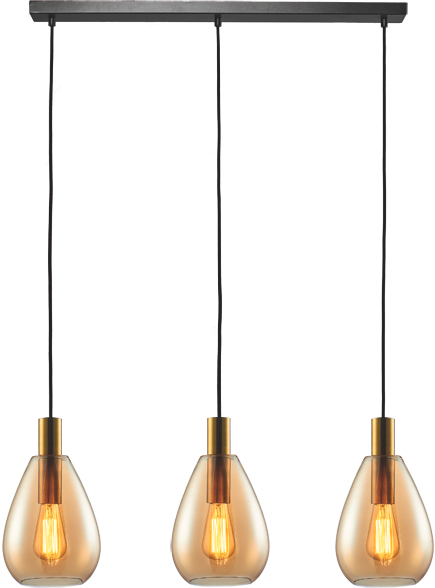 Hanglamp Felinio 3-Lichts Amber