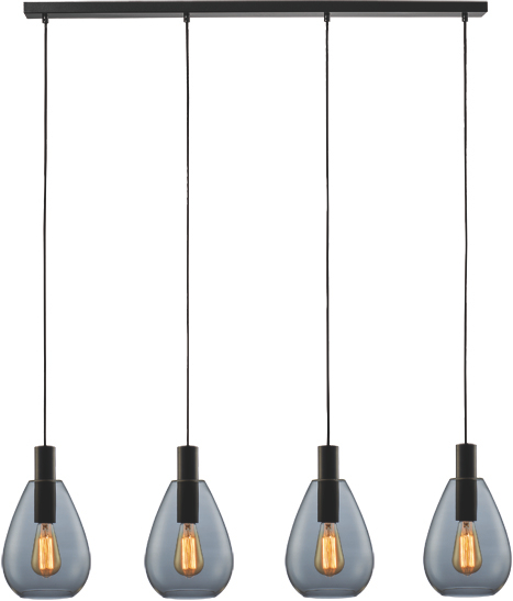 Hanglamp Felinio 4-Lichts Smoke