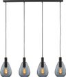 Hanglamp Felinio 4-Lichts Smoke
