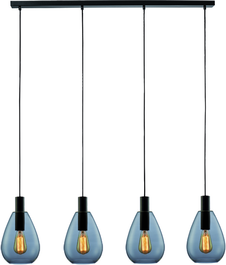 Hanglamp Felinio 4-Lichts Smoke