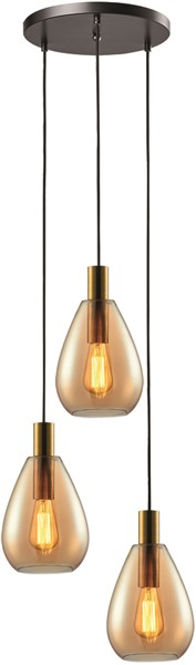 Hanglamp Felinio 3-Lichts Amber Rond