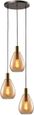 Hanglamp Felinio 3-Lichts Amber Rond