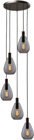 Hanglamp Felinio 5-Lichts Smoke