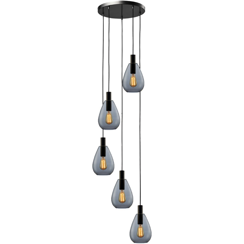 Hanglamp Felinio 5-Lichts Smoke