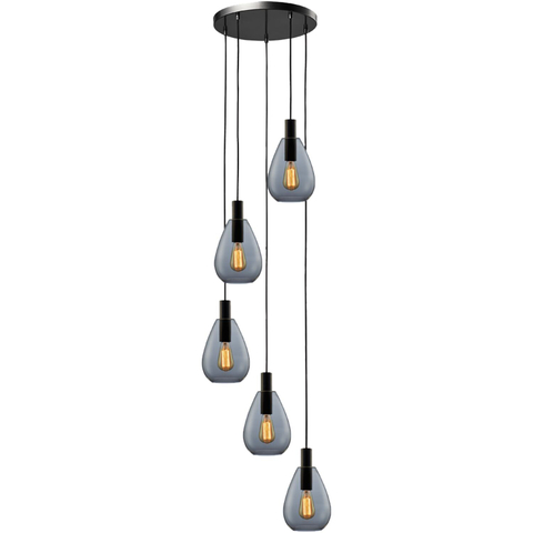 Hanglamp Felinio 5-Lichts Smoke