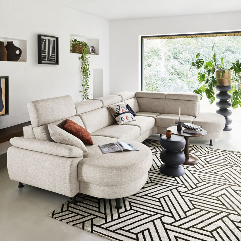 INHOUSE Hoekbank Rigas Beige/Groen