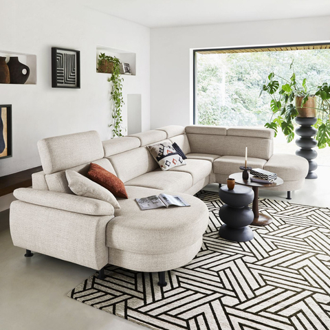 INHOUSE Hoekbank Rigas Beige/Groen