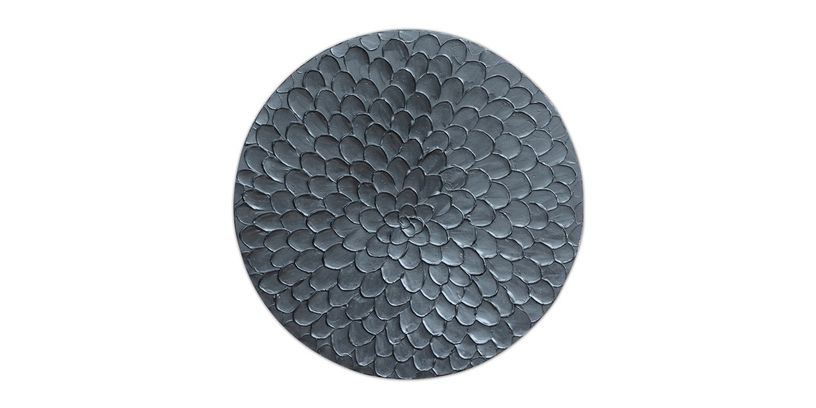 Wandpaneel Pictura Zwart/Zilver Ø80 Bloem