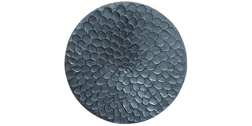 Wandpaneel Pictura Zwart/Zilver Ø80 Bloem