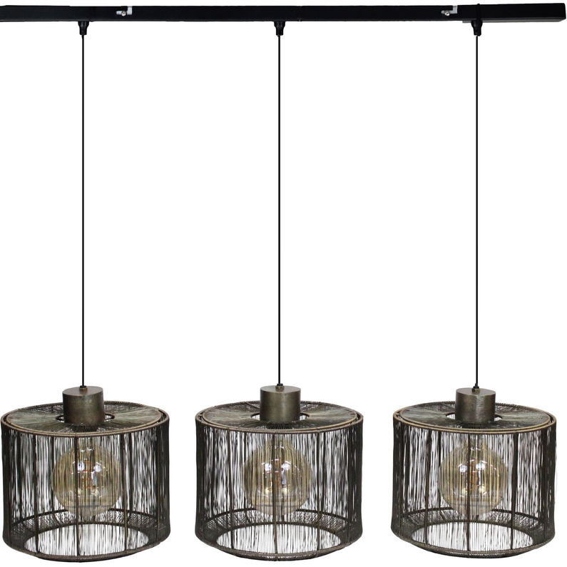 Hanglamp Bincerro 3-Lichts Antiek Brons