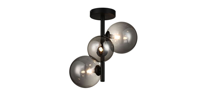 Plafondlamp Olivento 3-Lichts Smoke