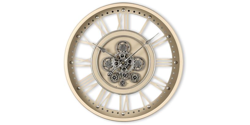 Klok Nimar 44 Ø60 Taupe/Silver