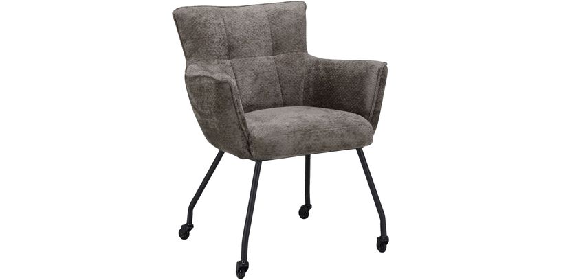 Armstoel Novile Taupe Met Wielen