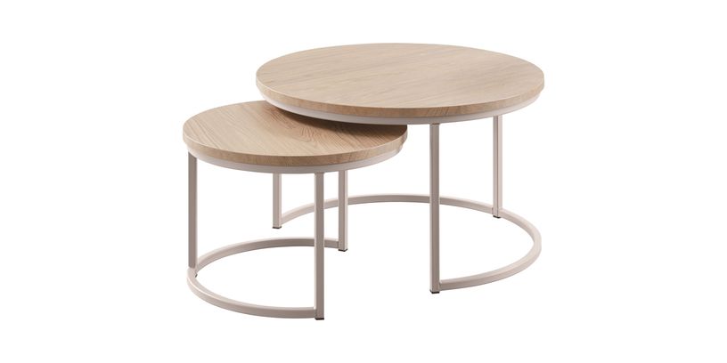 Salontafel Lunata Misty Oak Set/2