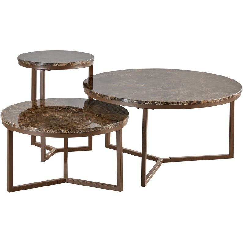 INHOUSE Salontafel Rondala Set/3 Bruin