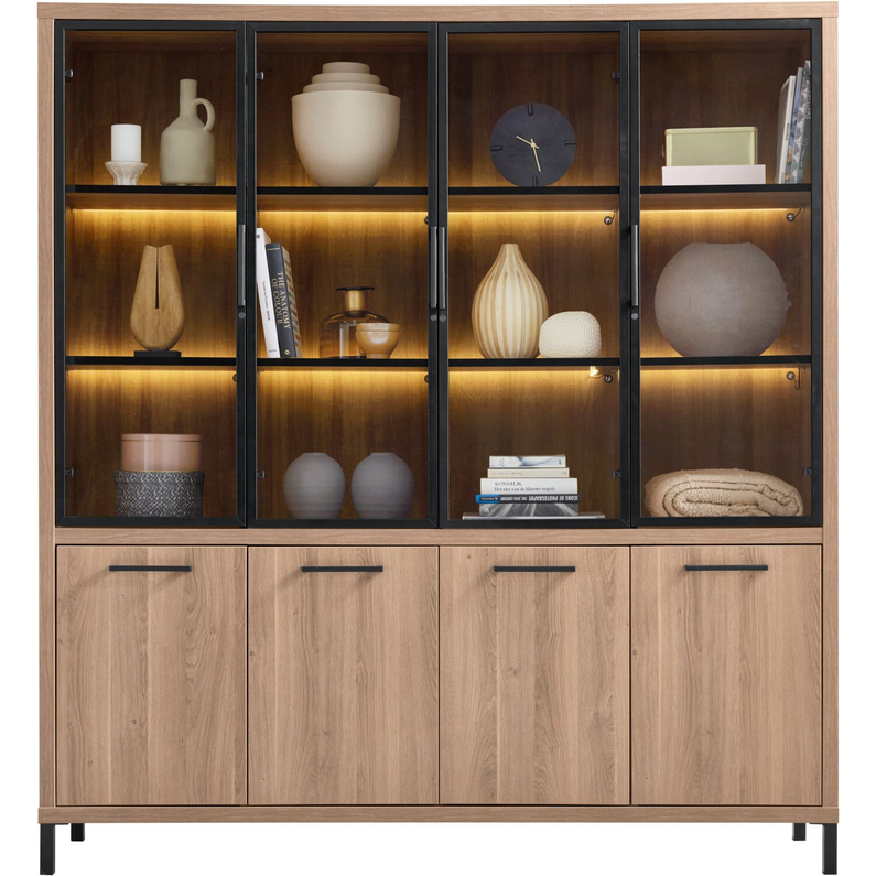 Vitrinekast Selina Brown Cuneo Oak