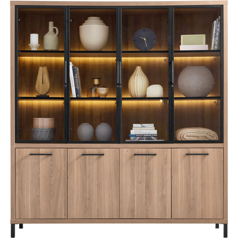 Vitrinekast Selina Brown Cuneo Oak