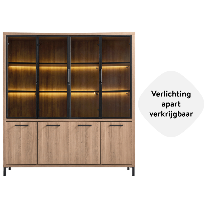 Vitrinekast Selina Brown Cuneo Oak