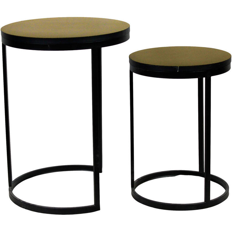 Bijzettafel Brody Zwart/Goud Set/2