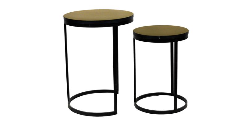 Bijzettafel Brody Zwart/Goud Set/2