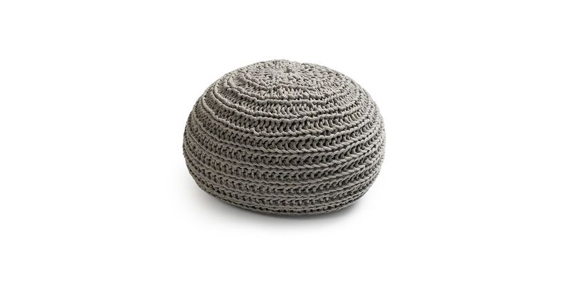 Feelings Poef Gebreid Naturel Taupe