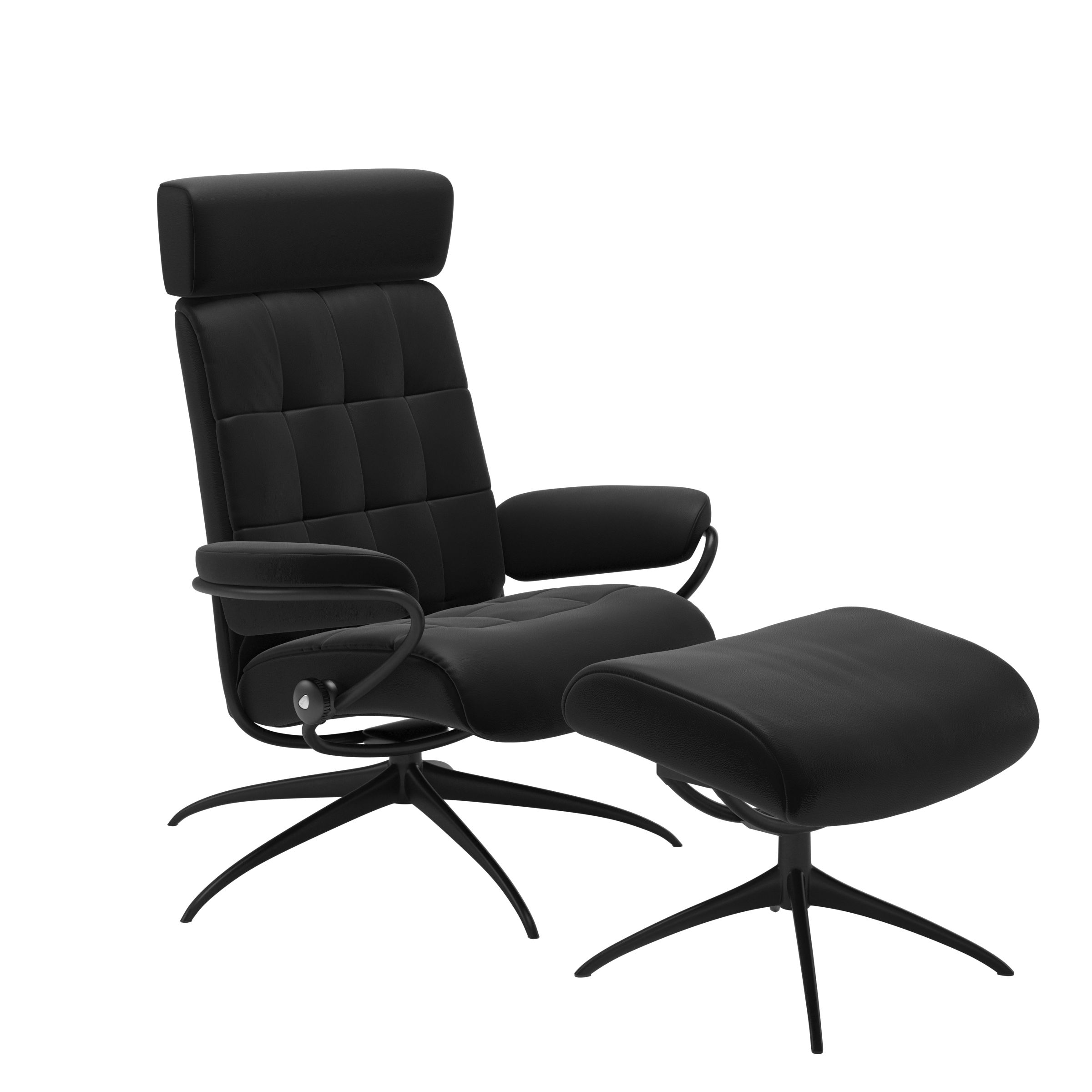 Stressless Relaxfauteuil+voetenbank London Black