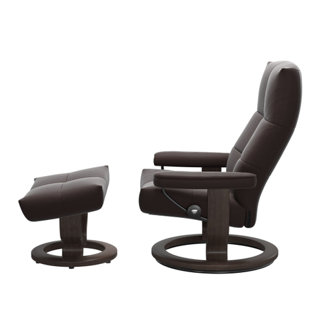 Stressless Fauteuil David M + Voetenbank Chocolate